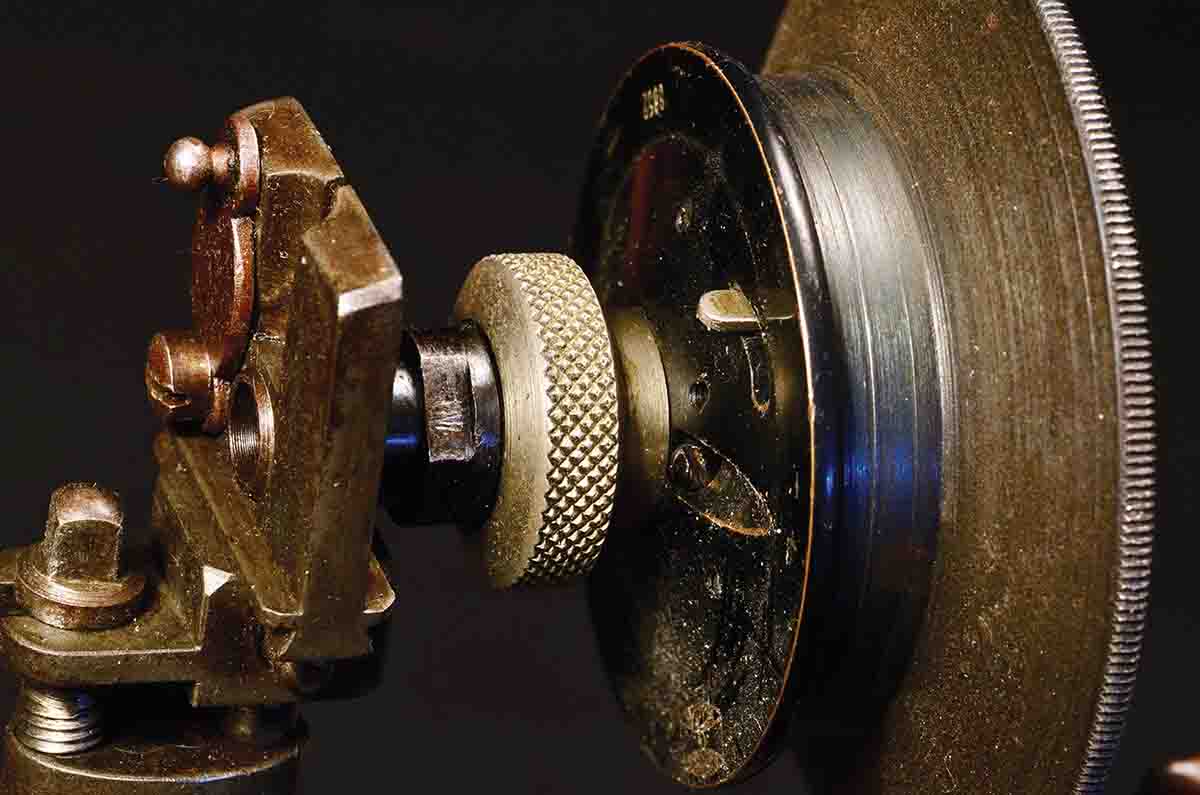 A multi-purpose optical diopter sight by W&H Seibert of Wetzlar. The knurled knob is used to focus the internal lens.